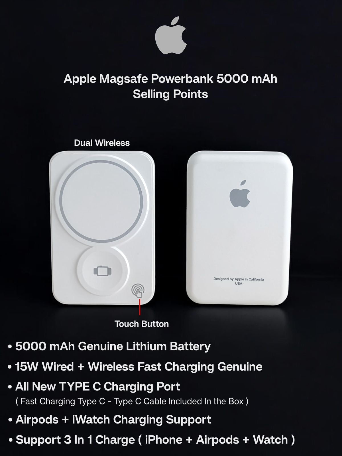 3 In 1 MagSafe Powerbank With Type C Port - 2025 Edition