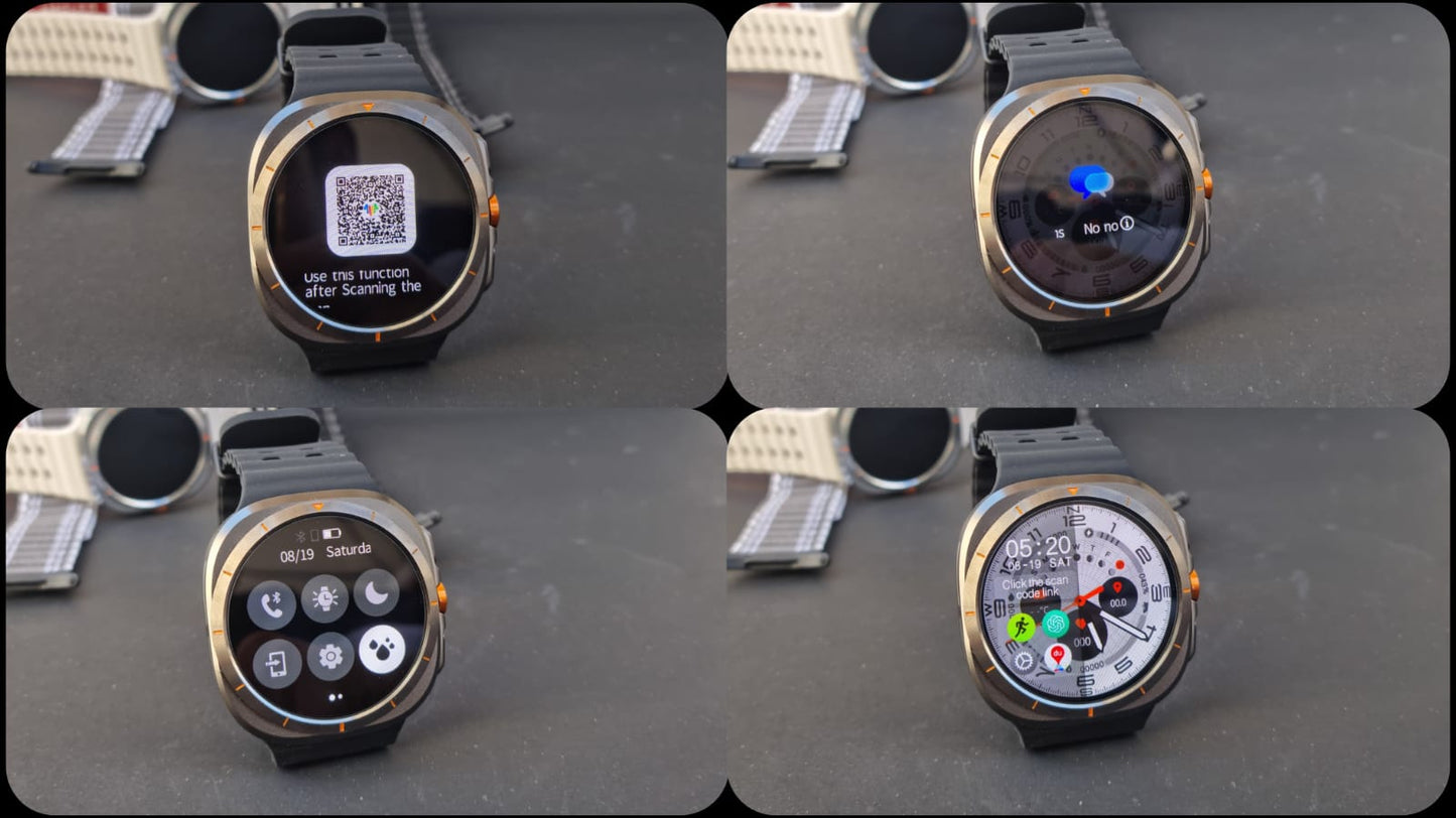 Wearfit HK28 Ultra Smartwatch - 1.43" AMOLED Display, AI-Powered, Health Monitoring, ChatGPT, Bluetooth Call, Wireless Charging (Dual Strap)