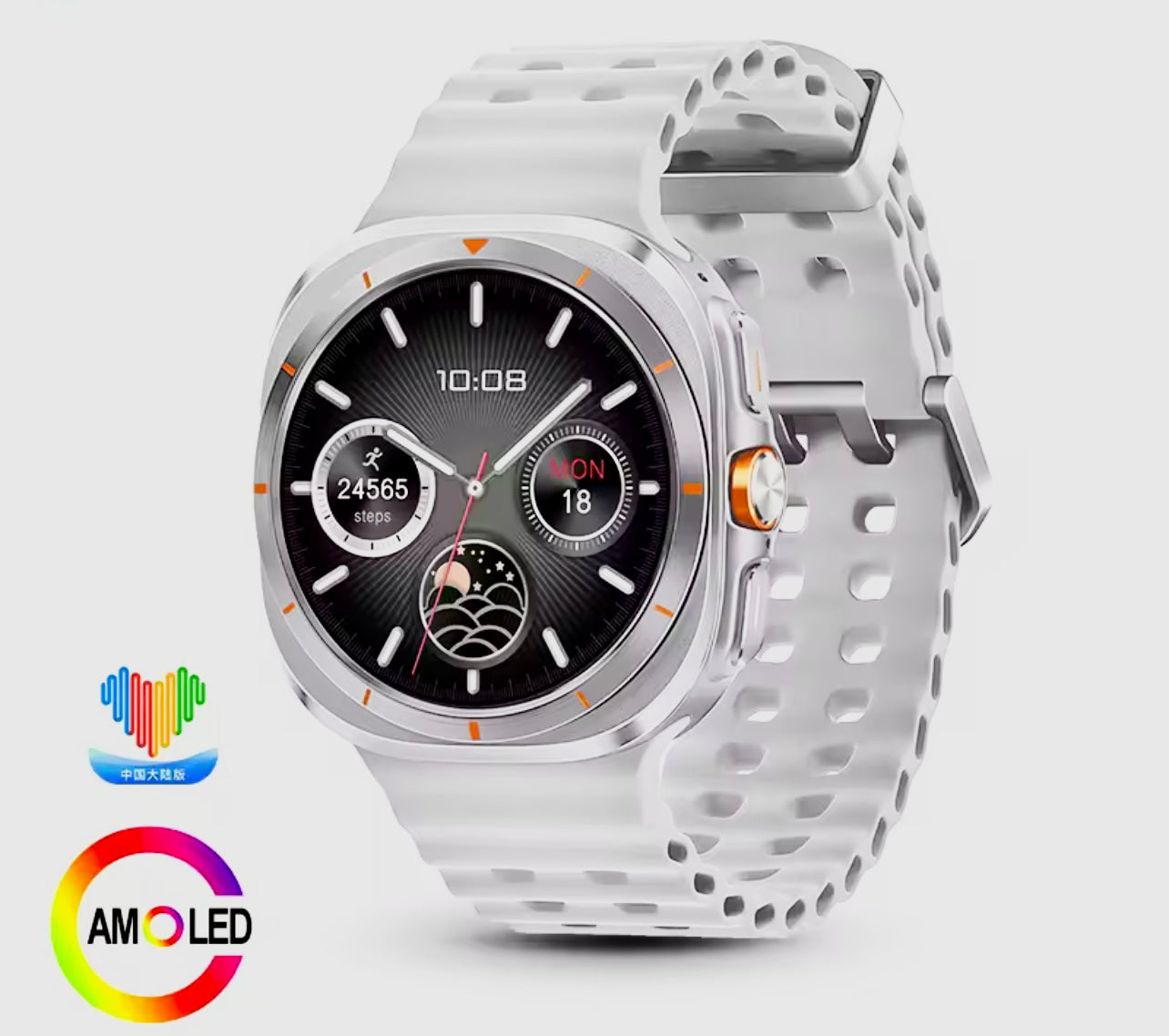 Wearfit HK28 Ultra Smartwatch - 1.43" AMOLED Display, AI-Powered, Health Monitoring, ChatGPT, Bluetooth Call, Wireless Charging (Dual Strap)