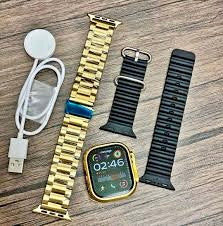 New 24K Imported Golden Ultra Series 8 Smartwatch With 2 Belts {1:1 AMOLED Like Never Before}