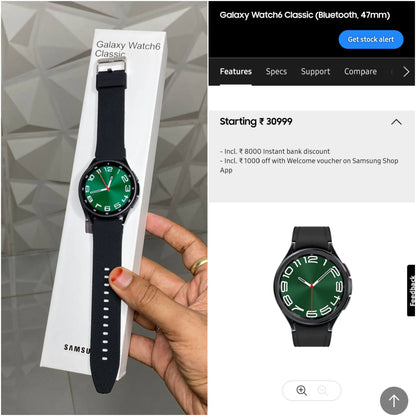 GALAXY WATCH 6 CLASSIC WITH DUAL BUTTONS & SAMSUNG PRINT* {1:1 ORIGINAL BOX PACKING}