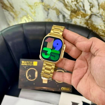 New 24K Imported Golden Ultra Series 8 Smartwatch With 2 Belts {1:1 AMOLED Like Never Before}