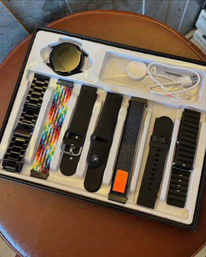 2025 Edition - Active 2 SmartWatch 7 Straps In 1 With Wireless Charging Combo Pack Set