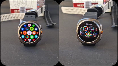 Wearfit HK28 Ultra Smartwatch - 1.43" AMOLED Display, AI-Powered, Health Monitoring, ChatGPT, Bluetooth Call, Wireless Charging (Dual Strap)