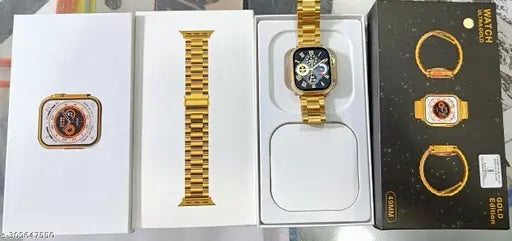 New 24K Imported Golden Ultra Series 8 Smartwatch With 2 Belts {1:1 AMOLED Like Never Before}