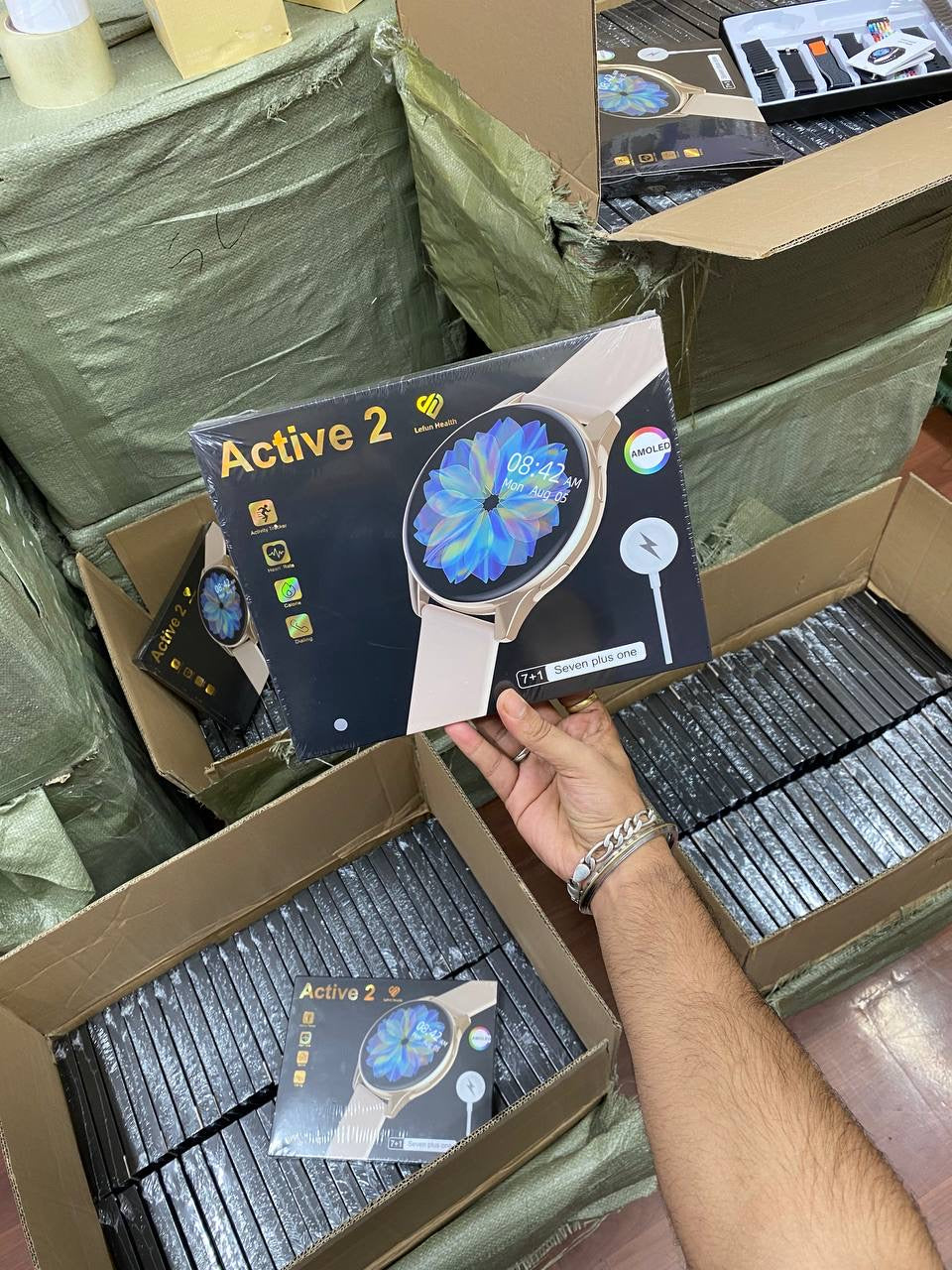 2025 Edition - Active 2 SmartWatch 7 Straps In 1 With Wireless Charging Combo Pack Set