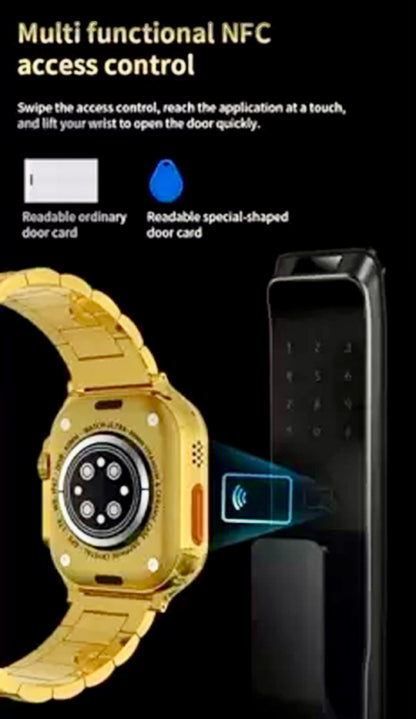 New 24K Imported Golden Ultra Series 8 Smartwatch With 2 Belts {1:1 AMOLED Like Never Before}