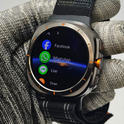 Wearfit HK28 Ultra Smartwatch - 1.43" AMOLED Display, AI-Powered, Health Monitoring, ChatGPT, Bluetooth Call, Wireless Charging (Dual Strap)