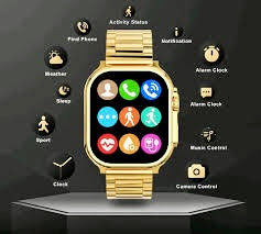 New 24K Imported Golden Ultra Series 8 Smartwatch With 2 Belts {1:1 AMOLED Like Never Before}