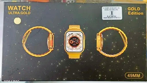 New 24K Imported Golden Ultra Series 8 Smartwatch With 2 Belts {1:1 AMOLED Like Never Before}