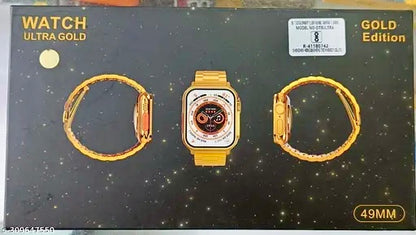 New 24K Imported Golden Ultra Series 8 Smartwatch With 2 Belts {1:1 AMOLED Like Never Before}