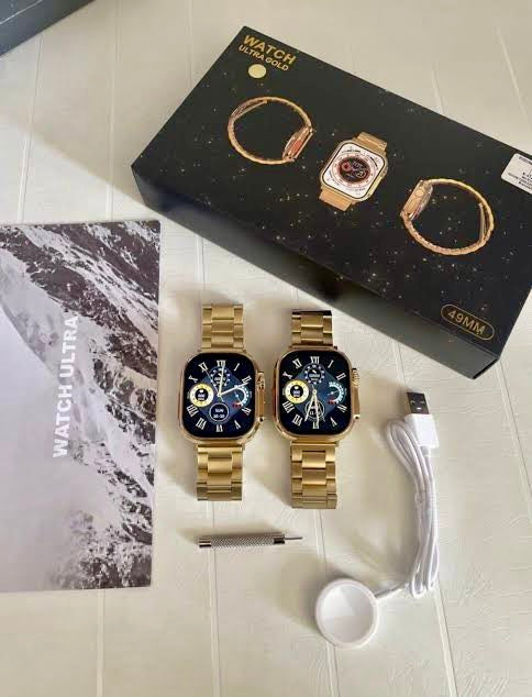 New 24K Imported Golden Ultra Series 8 Smartwatch With 2 Belts {1:1 AMOLED Like Never Before}