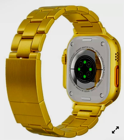 New 24K Imported Golden Ultra Series 8 Smartwatch With 2 Belts {1:1 AMOLED Like Never Before}