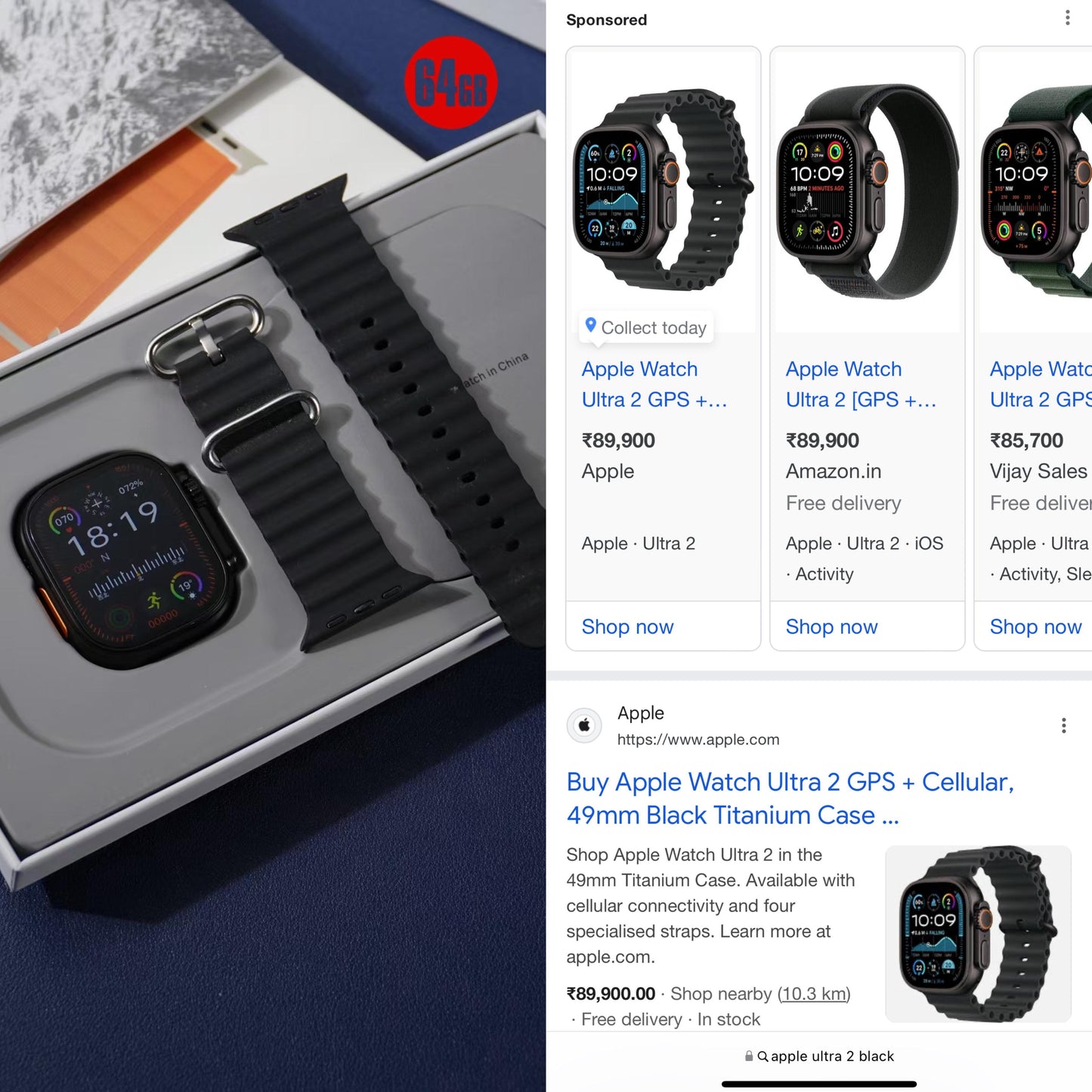 2025 Edition Smartwatch Ultra 2 – RT9 Pro V.2_Black Edition With Storage Variant, ON/OFF Logo, Gallery Sync & TWS Connect