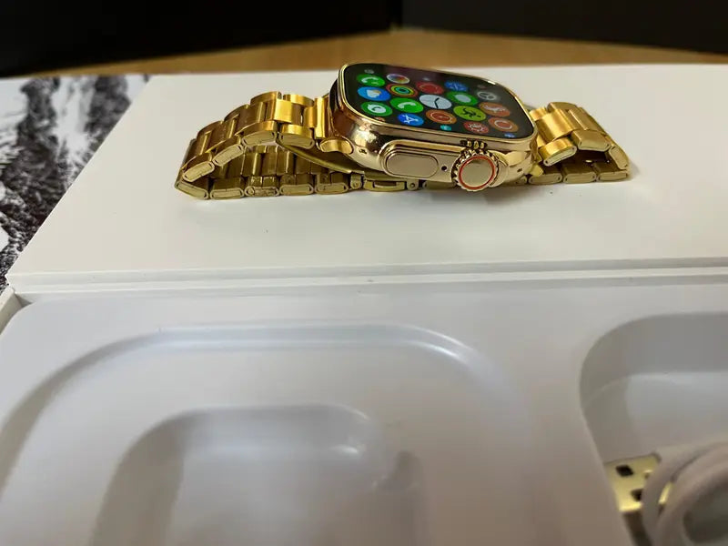 New 24K Imported Golden Ultra Series 8 Smartwatch With 2 Belts {1:1 AMOLED Like Never Before}