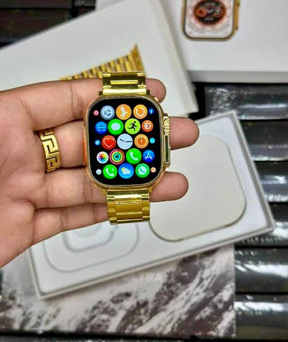 New 24K Imported Golden Ultra Series 8 Smartwatch With 2 Belts {1:1 AMOLED Like Never Before}