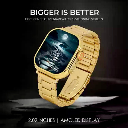 New 24K Imported Golden Ultra Series 8 Smartwatch With 2 Belts {1:1 AMOLED Like Never Before}