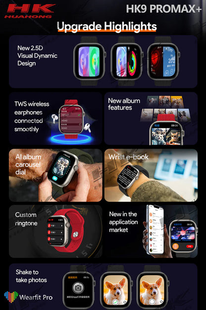 HK 9 Pro Max + Super AMOLED Display Smartwatch Inclusive Of ChatGPT⚡{2024 Model 1:1 Copy}