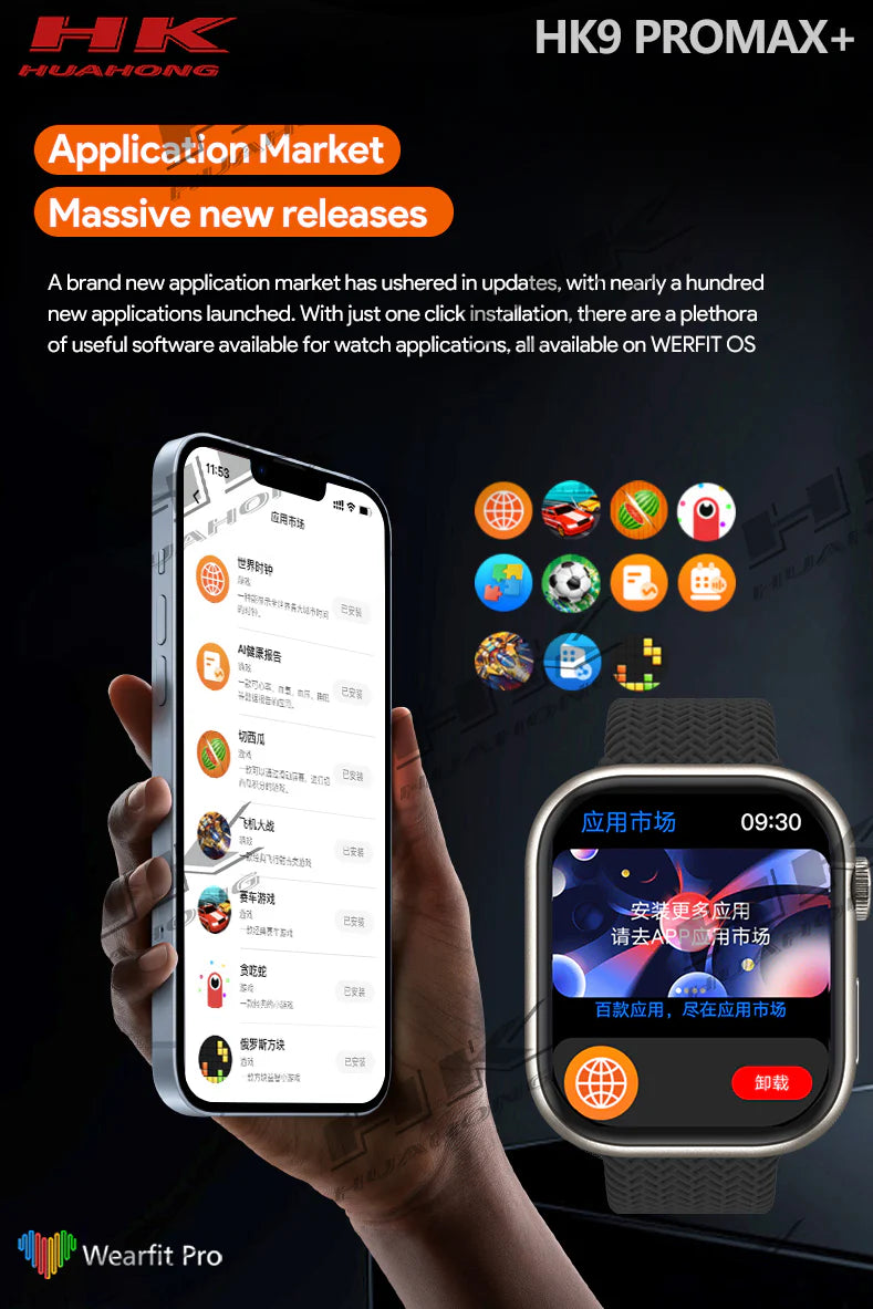 HK 9 Pro Max + Super AMOLED Display Smartwatch Inclusive Of ChatGPT⚡{2024 Model 1:1 Copy}