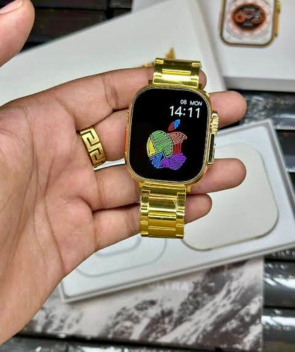 New 24K Imported Golden Ultra Series 8 Smartwatch With 2 Belts {1:1 AMOLED Like Never Before}