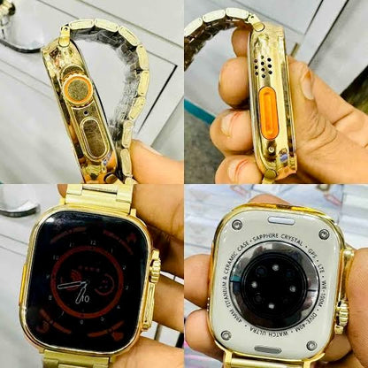 New 24K Imported Golden Ultra Series 8 Smartwatch With 2 Belts {1:1 AMOLED Like Never Before}