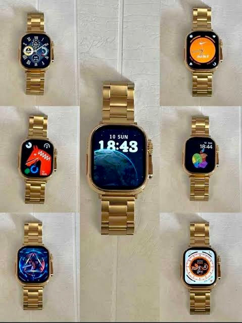 New 24K Imported Golden Ultra Series 8 Smartwatch With 2 Belts {1:1 AMOLED Like Never Before}