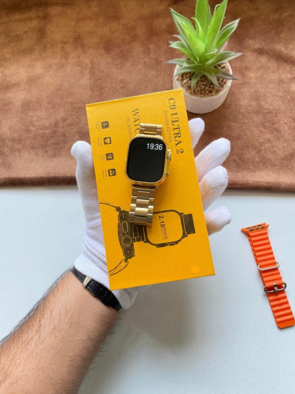 C9 Ultra 2 / C9 Ultra Max Smartwatch {24k Gold Belt Edition} {Basis Box Packing Availability}