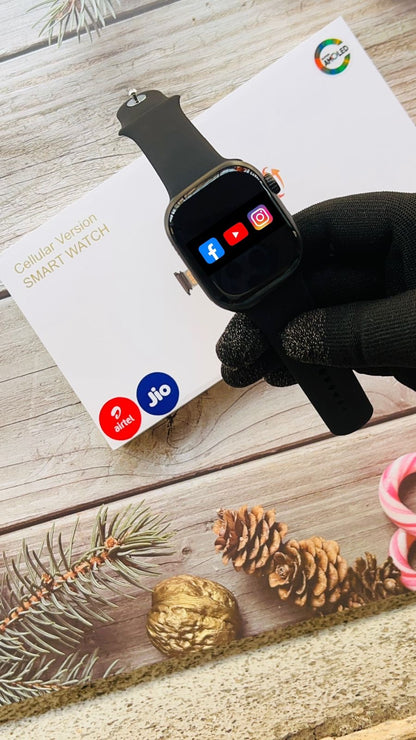 S16 Android 4G Smartwatch Super Curved AMOLED Display With 90Hz Refresh Rate, 180 Degree Telescopic Rotating 12 Mp Camera In 49 MM Ultra Look Dial
