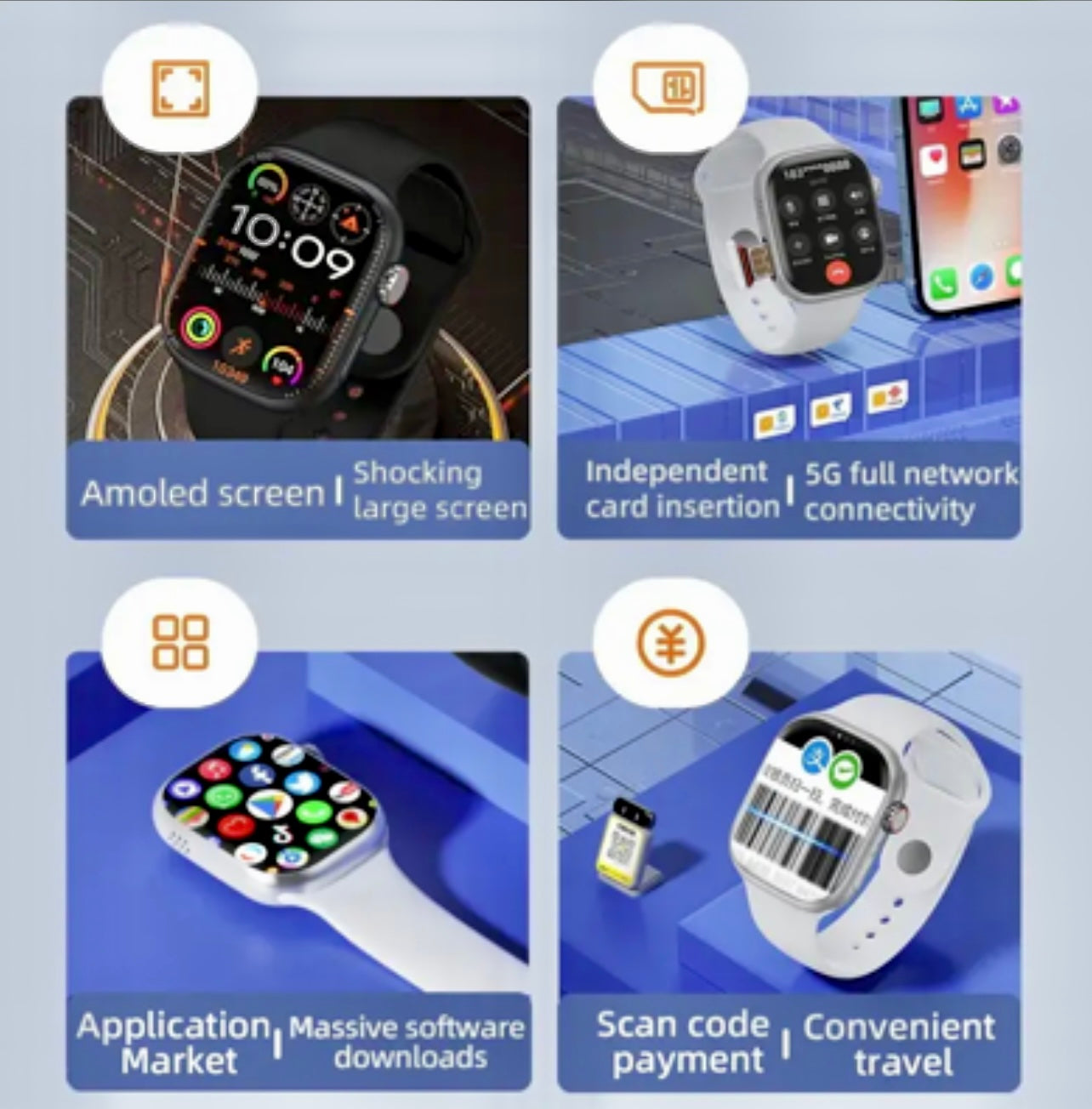 S16 Android 4G Smartwatch Super Curved AMOLED Display With 90Hz Refresh Rate, 180 Degree Telescopic Rotating 12 Mp Camera In 49 MM Ultra Look Dial