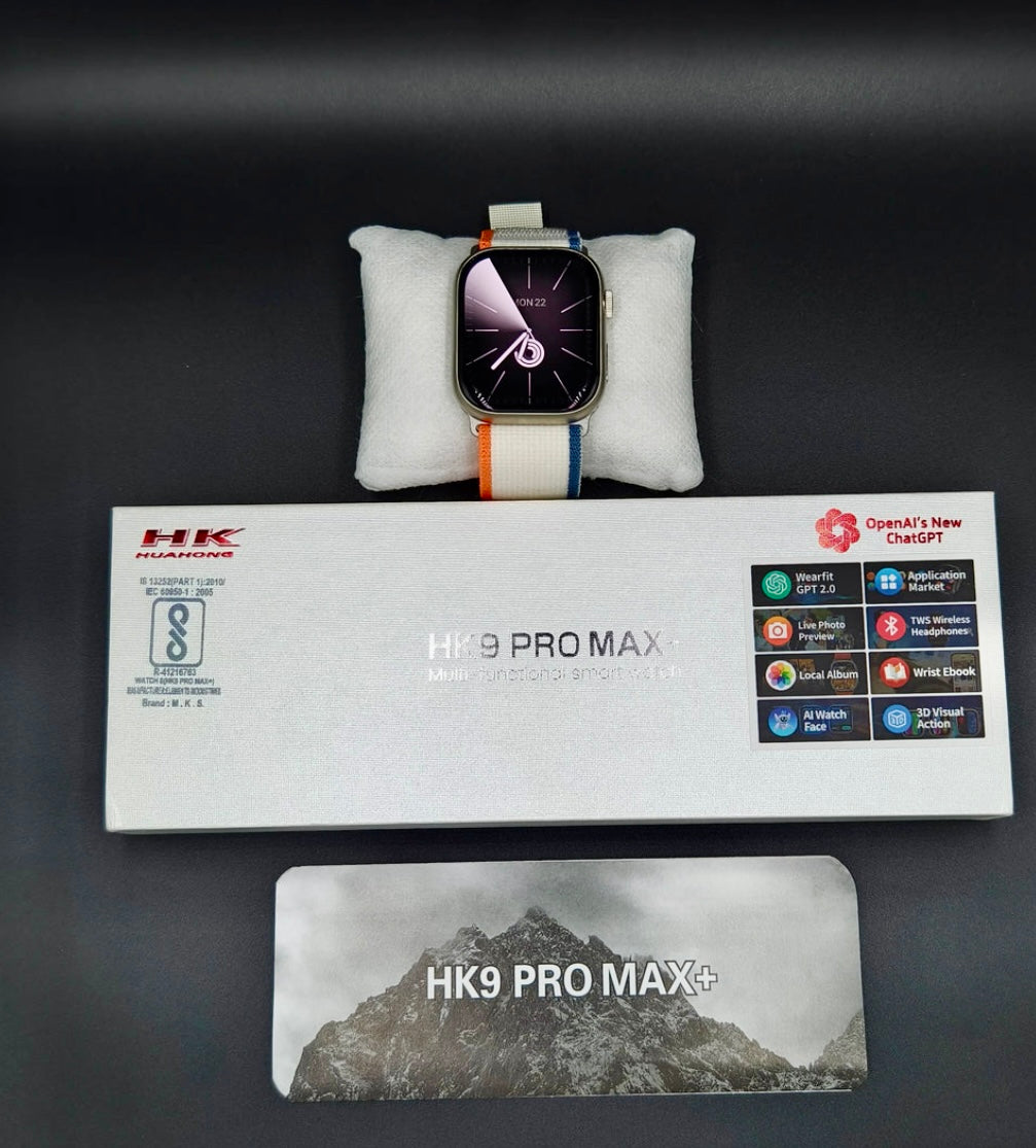 HK 9 Pro Max + Super AMOLED Display Smartwatch Inclusive Of ChatGPT⚡{2024 Model 1:1 Copy}