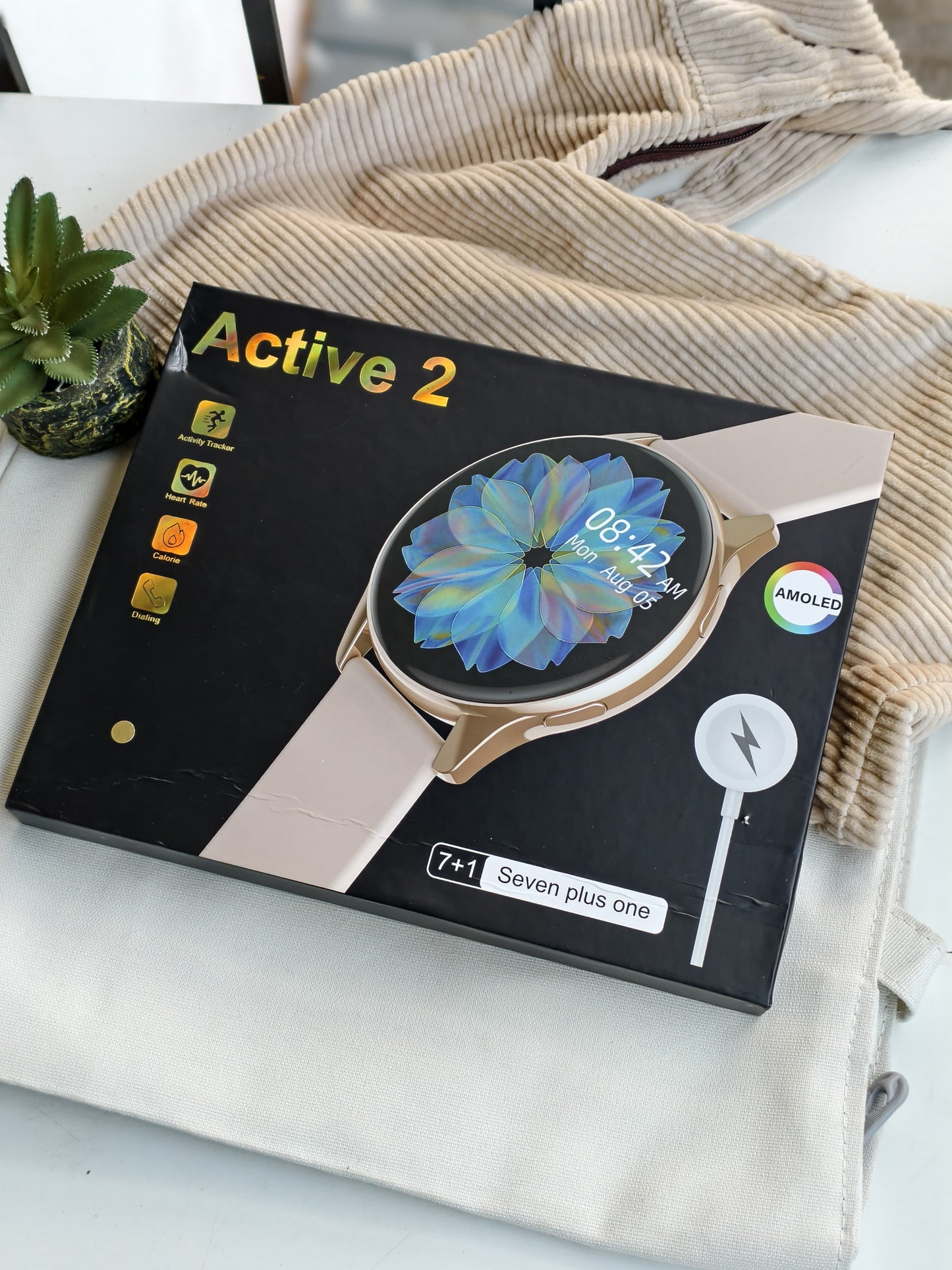 2025 Edition - Active 2 SmartWatch 7 Straps In 1 With Wireless Charging Combo Pack Set
