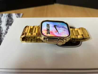 New 24K Imported Golden Ultra Series 8 Smartwatch With 2 Belts {1:1 AMOLED Like Never Before}
