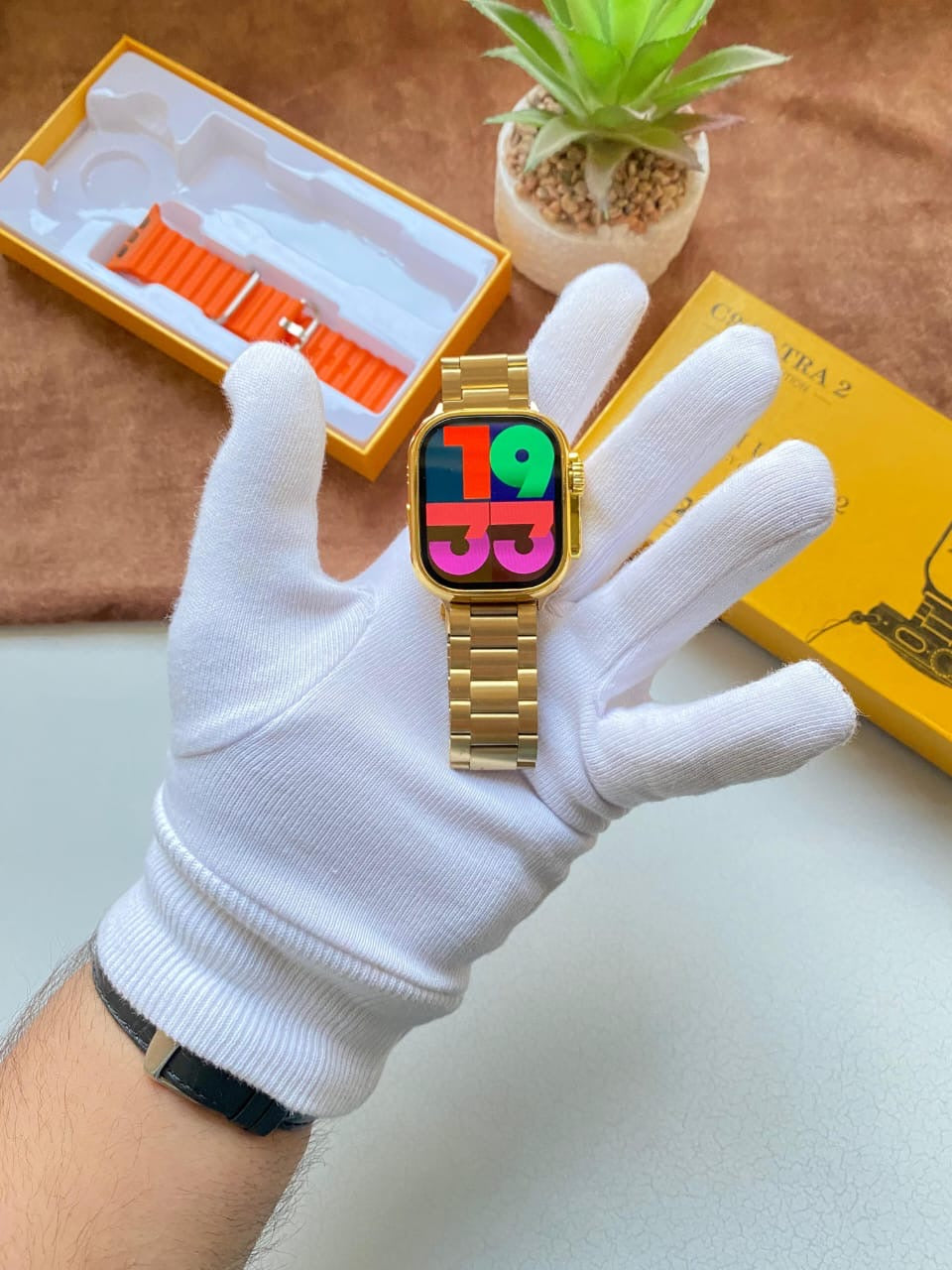 C9 Ultra 2 / C9 Ultra Max Smartwatch {24k Gold Belt Edition} {Basis Box Packing Availability}
