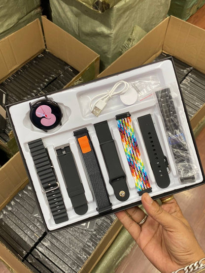 2025 Edition - Active 2 SmartWatch 7 Straps In 1 With Wireless Charging Combo Pack Set