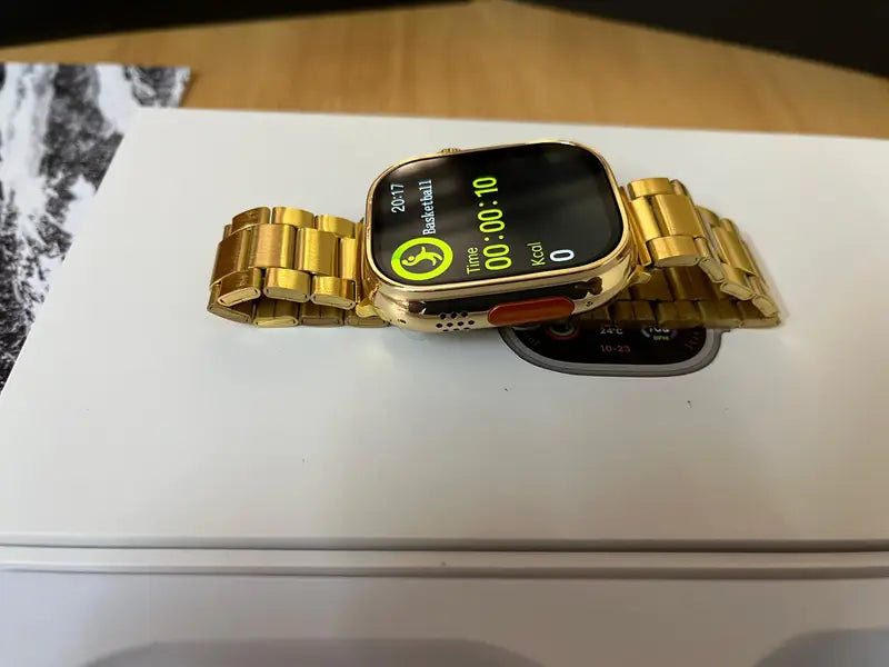 New 24K Imported Golden Ultra Series 8 Smartwatch With 2 Belts {1:1 AMOLED Like Never Before}