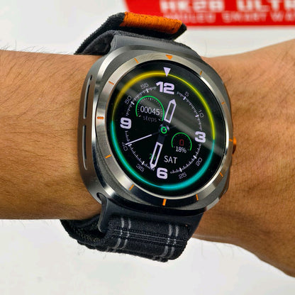 Wearfit HK28 Ultra Smartwatch - 1.43" AMOLED Display, AI-Powered, Health Monitoring, ChatGPT, Bluetooth Call, Wireless Charging (Dual Strap)
