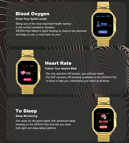 New 24K Imported Golden Ultra Series 8 Smartwatch With 2 Belts {1:1 AMOLED Like Never Before}