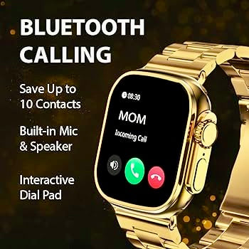 New 24K Imported Golden Ultra Series 8 Smartwatch With 2 Belts {1:1 AMOLED Like Never Before}