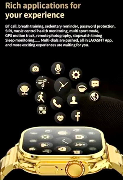 New 24K Imported Golden Ultra Series 8 Smartwatch With 2 Belts {1:1 AMOLED Like Never Before}
