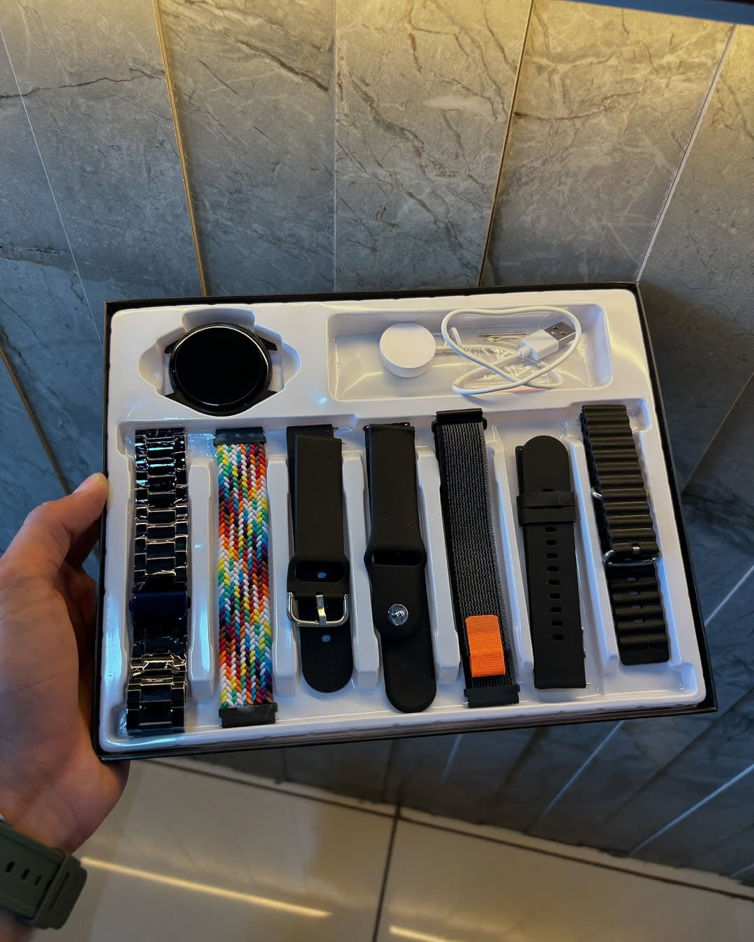 2025 Edition - Active 2 SmartWatch 7 Straps In 1 With Wireless Charging Combo Pack Set