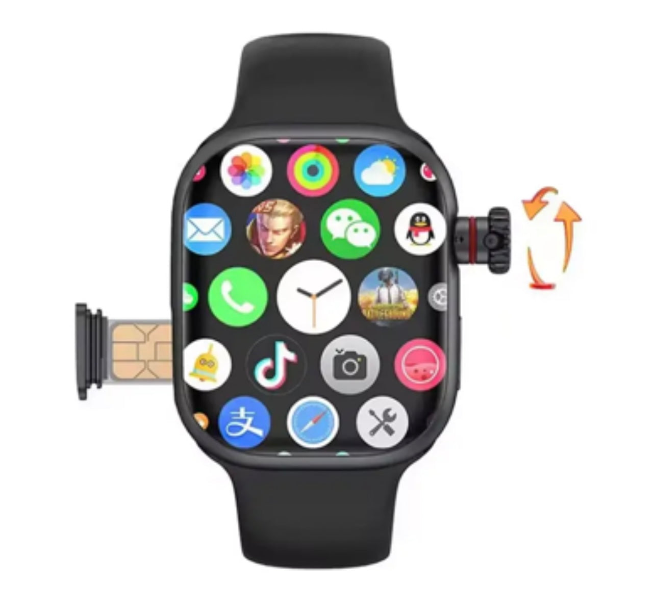 S16 Android 4G Smartwatch Super Curved AMOLED Display With 90Hz Refresh Rate, 180 Degree Telescopic Rotating 12 Mp Camera In 49 MM Ultra Look Dial