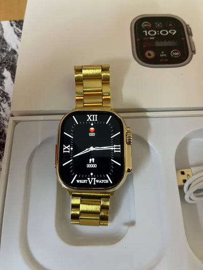 New 24K Imported Golden Ultra Series 8 Smartwatch With 2 Belts {1:1 AMOLED Like Never Before}