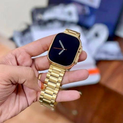 New 24K Imported Golden Ultra Series 8 Smartwatch With 2 Belts {1:1 AMOLED Like Never Before}