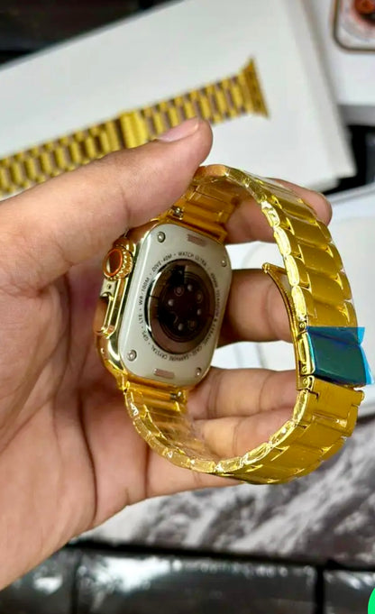 New 24K Imported Golden Ultra Series 8 Smartwatch With 2 Belts {1:1 AMOLED Like Never Before}