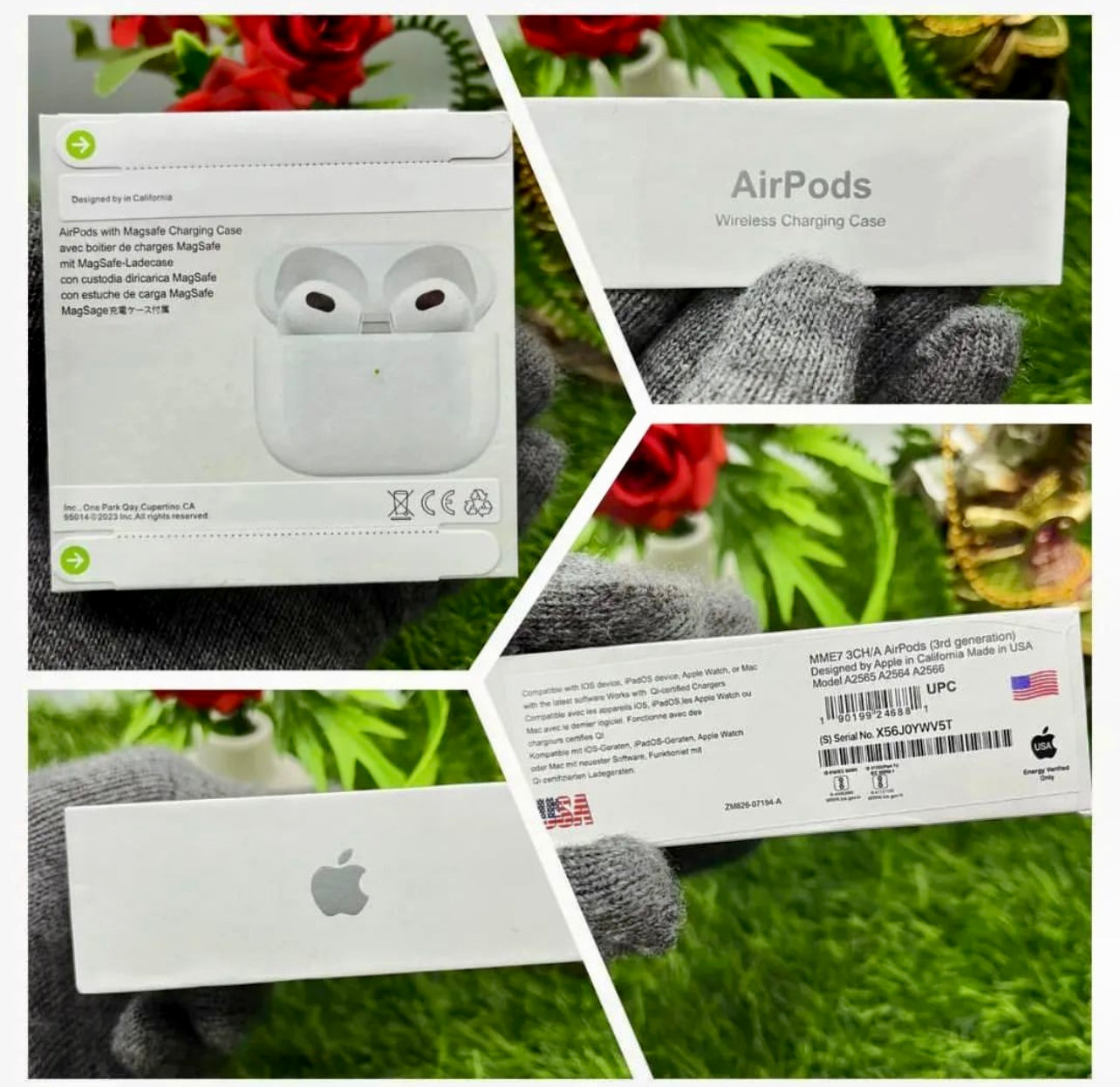 OPEN-BOX Apple AirPods 3rd Generation with 2024 Charging Case A2565 A2564 A2566