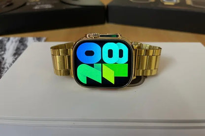 New 24K Imported Golden Ultra Series 8 Smartwatch With 2 Belts {1:1 AMOLED Like Never Before}