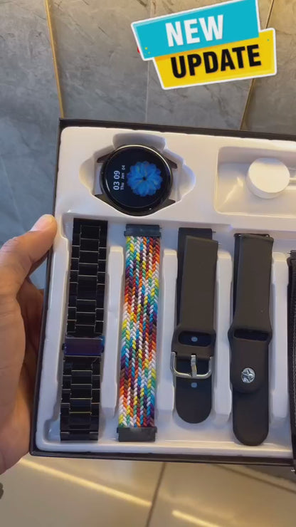 2025 Edition - Active 2 SmartWatch 7 Straps In 1 With Wireless Charging Combo Pack Set