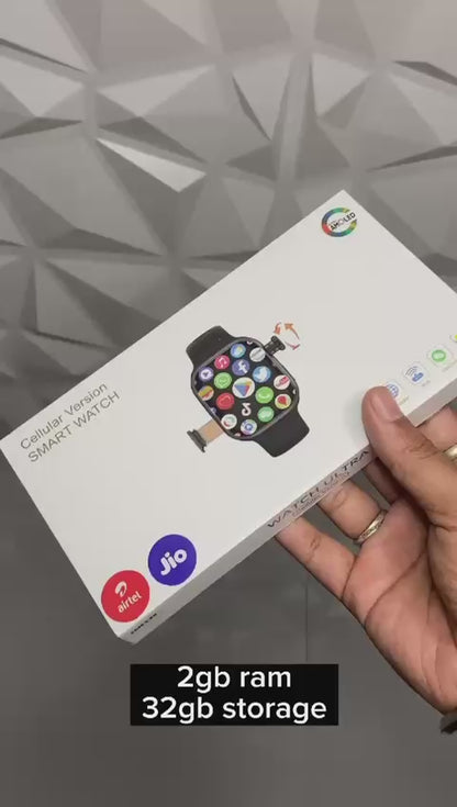 S16 Android 4G Smartwatch Super Curved AMOLED Display With 90Hz Refresh Rate, 180 Degree Telescopic Rotating 12 Mp Camera In 49 MM Ultra Look Dial